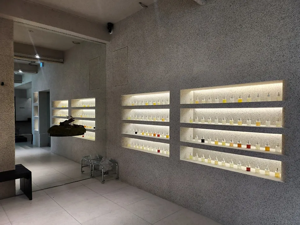 Display area inside Muhwawon Bukchon Perfume Workshop