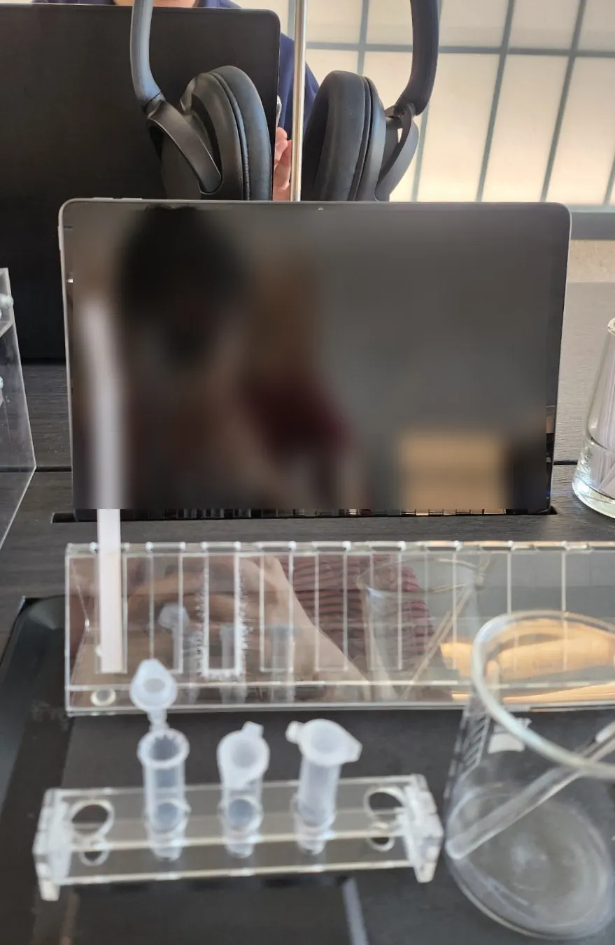 Tablet and headset placed at each seat