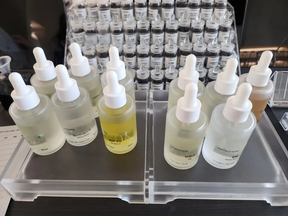 Clear acrylic tray for holding scents you like