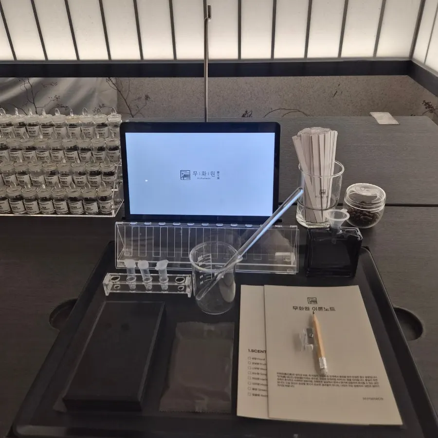 無花園香水工坊調香桌與室內裝潢