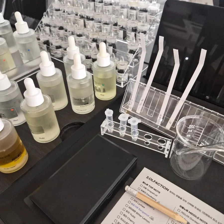 反覆調整比例的無花園調香過程