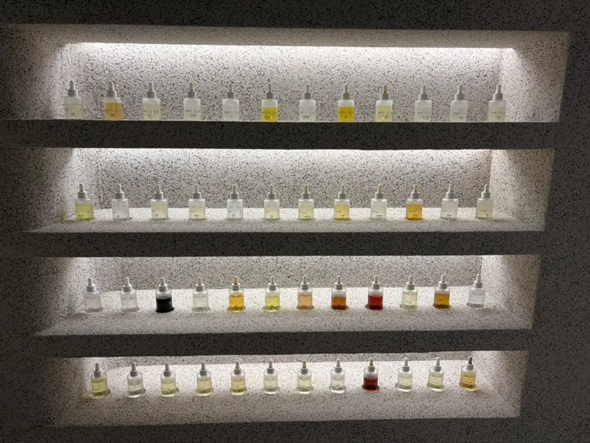 Muhwawon Bukchon perfume workshop blending table