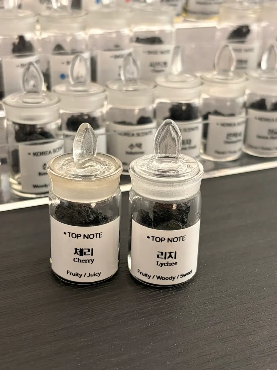 Chosen scents gathered together for blending