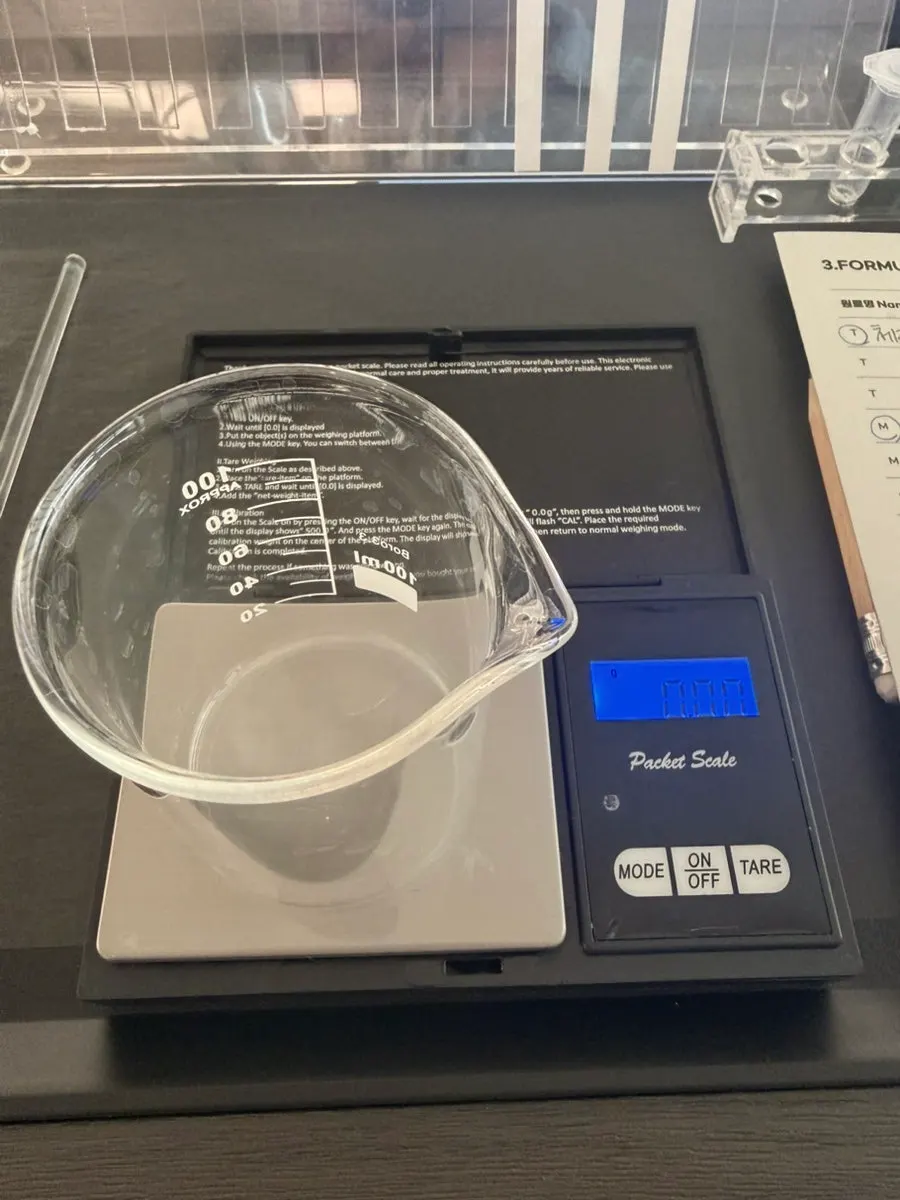 Measuring fragrance grams on a scale