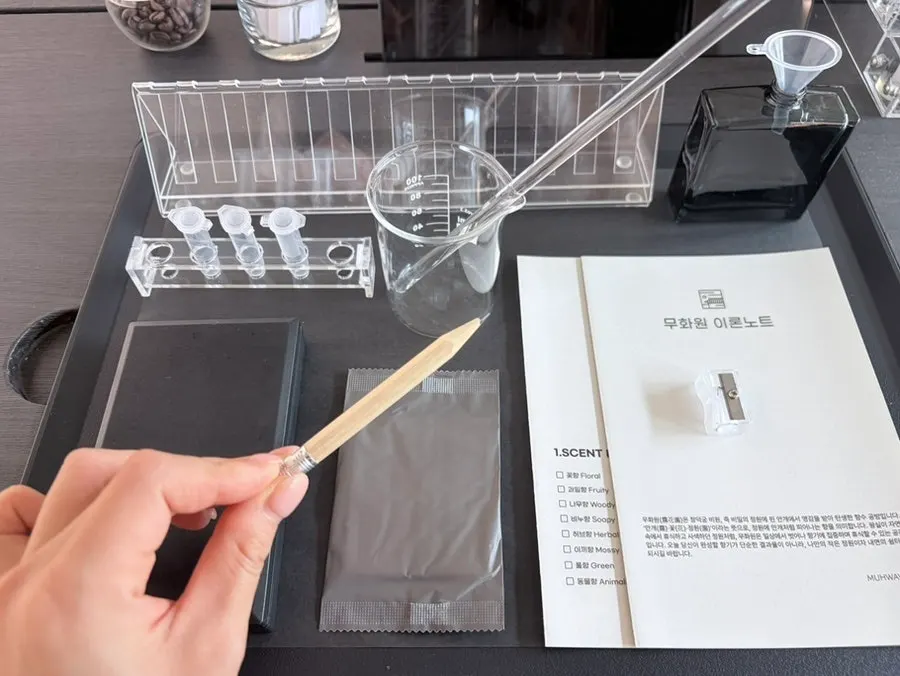 Mood selection page in Muhwawon's scent notebook