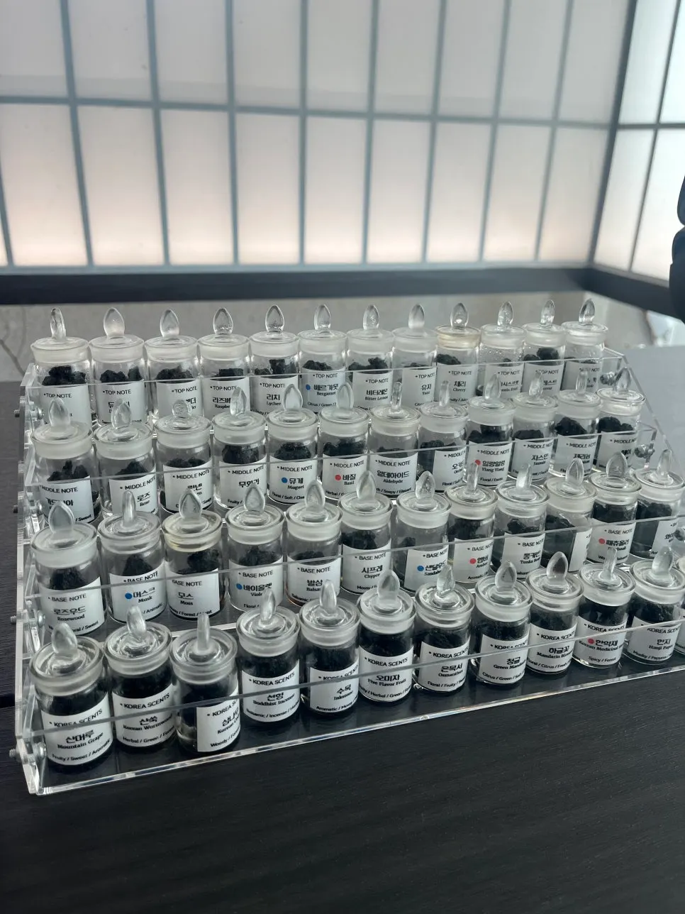 Variety of fragrance ingredients used to make perfume