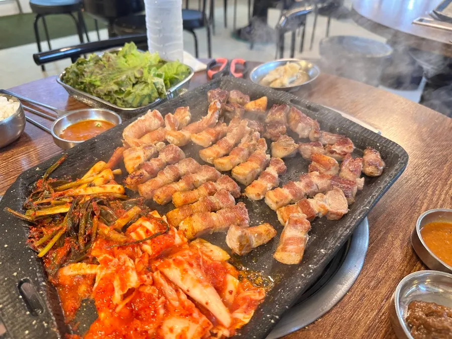 A pork belly meal with a tender texture