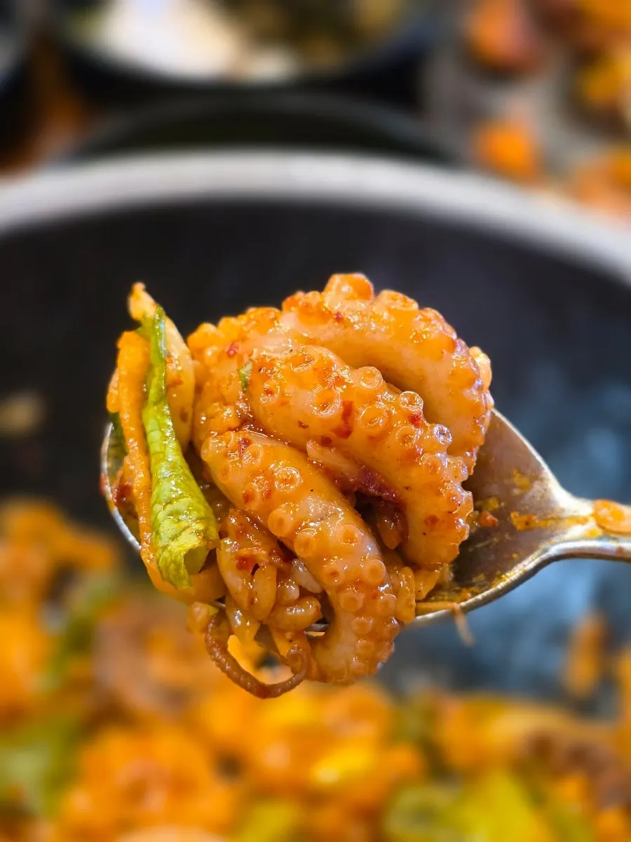 Jjukkumi stir-fry ordered at the mild-spicy setting
