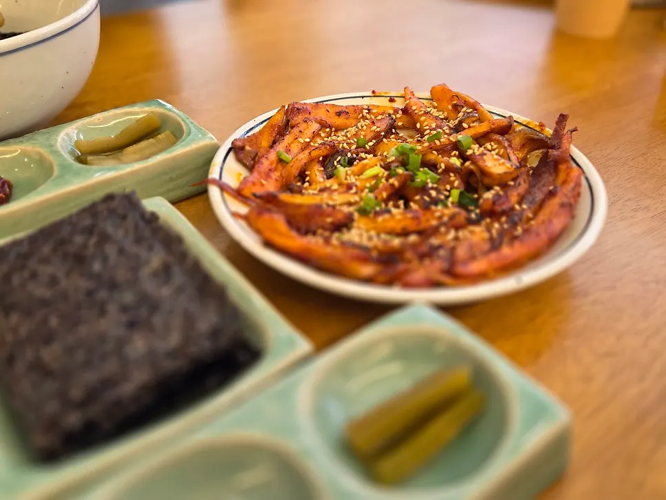 A Hyangtaek table spread good for sharing between two people