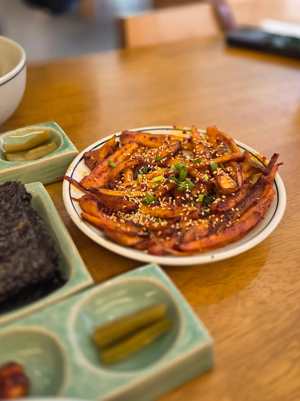 Hyangtaek's table near the end of the meal