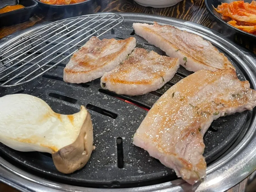 Pork belly on the grill