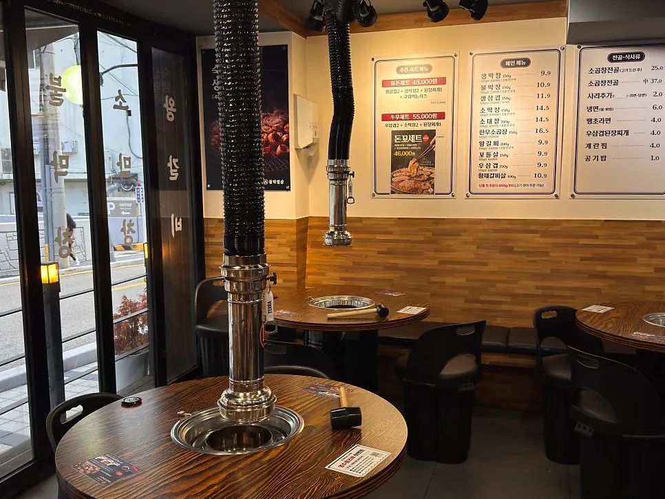 Interior with generously spaced tables