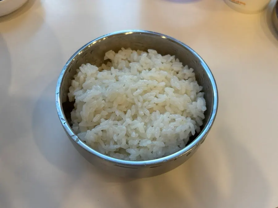 Bowl of rice served alongside the jjamppong rice
