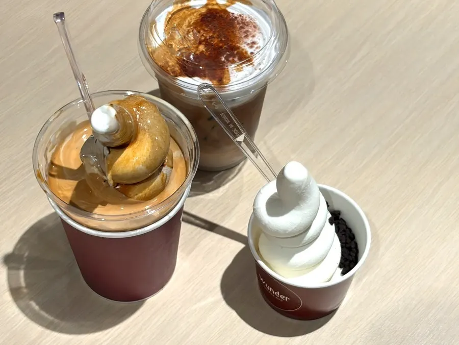 Three menu items ordered at Wunder Coffee Bar