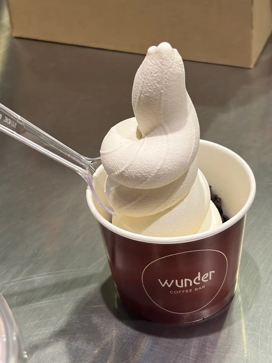 Vanilla soft ice cream cup ordered for a child