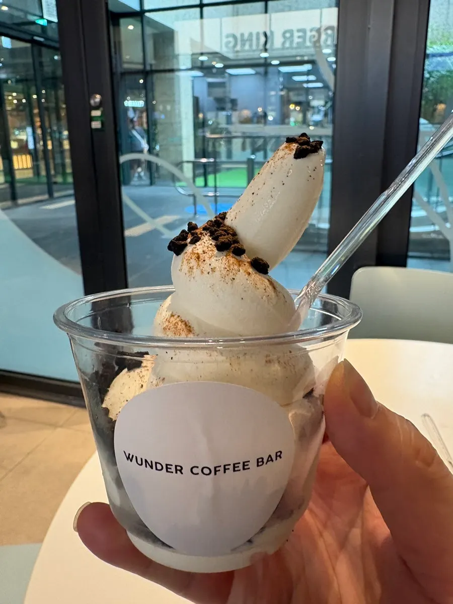 Dwaejibar ice cream dessert at Wunder Coffee Bar