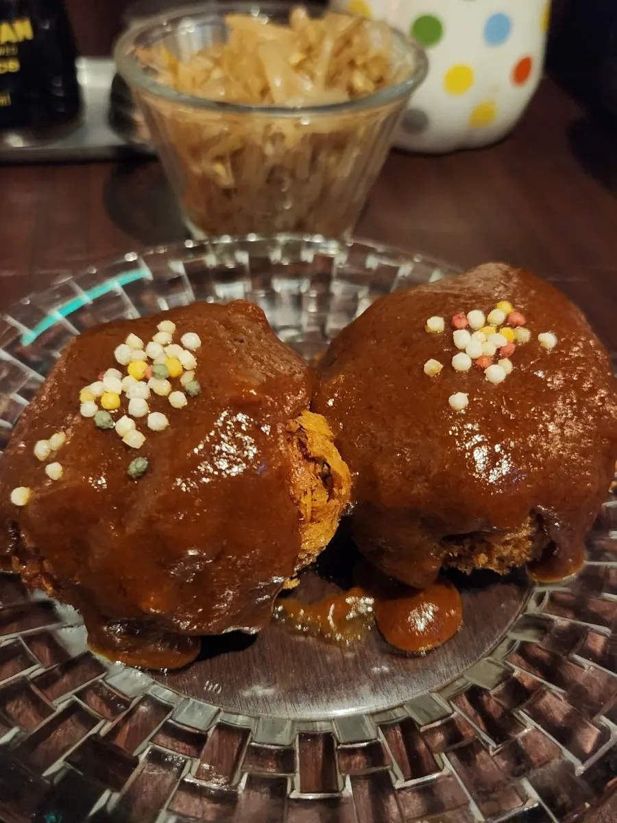 Plate of sweet pumpkin salad at Bunko Suyu