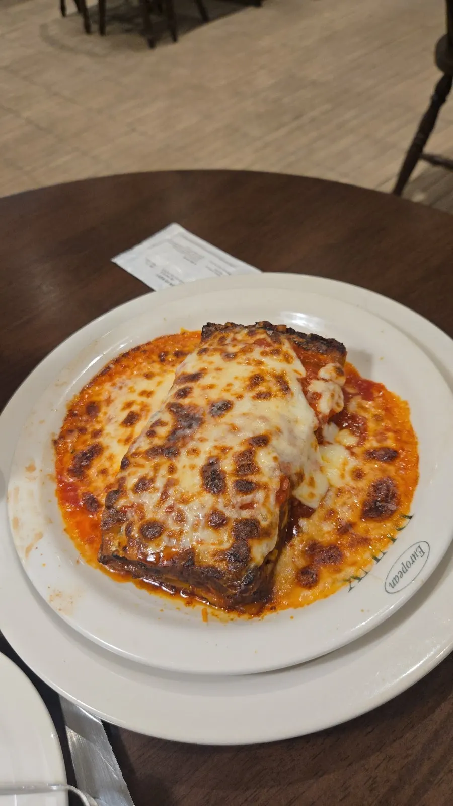 Bueokgan lasagna with nicely browned cheese