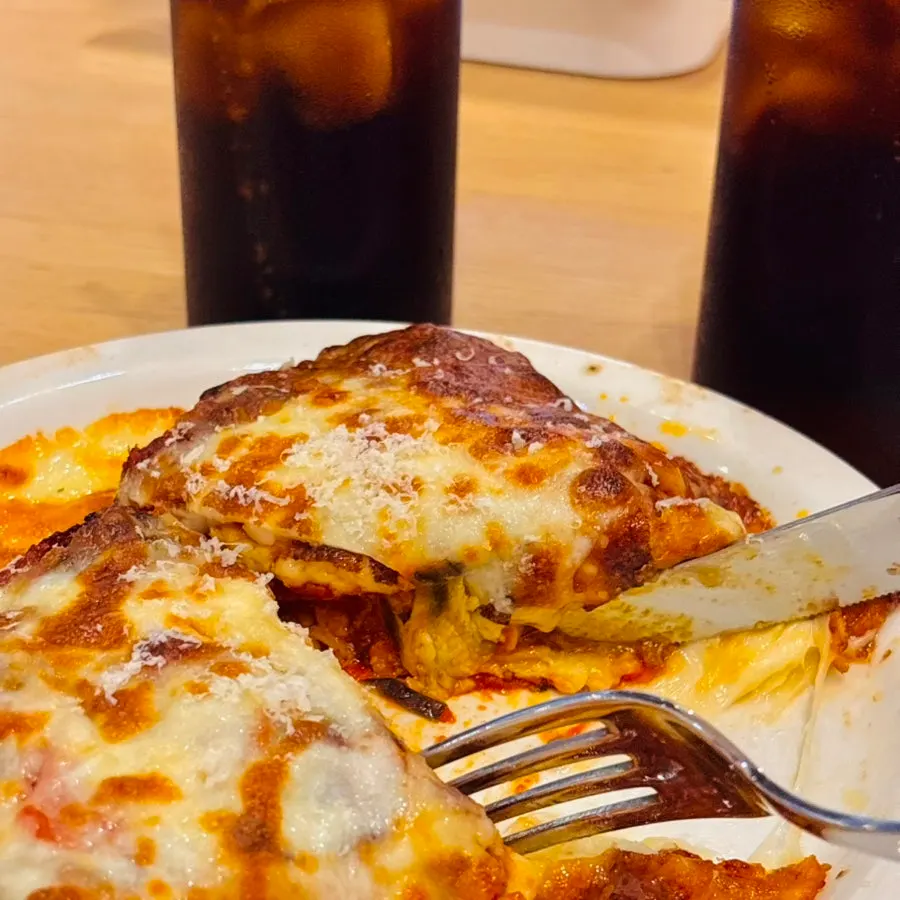 A plate of Bueokgan Restaurant's lasagna