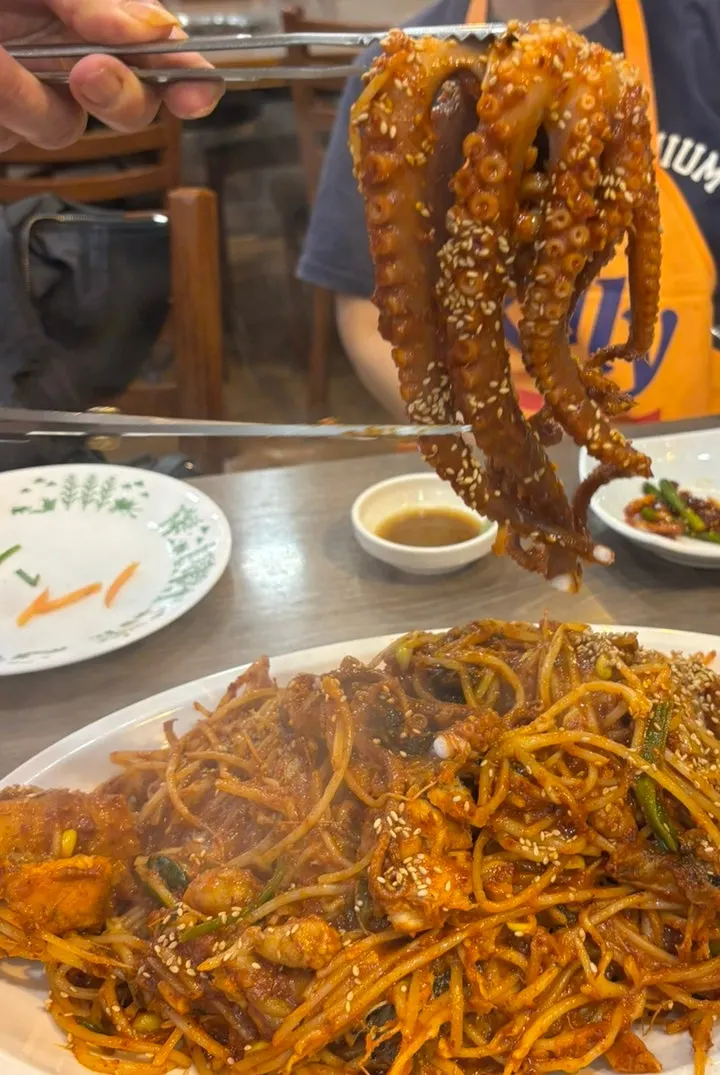 A table full of varied basic banchan