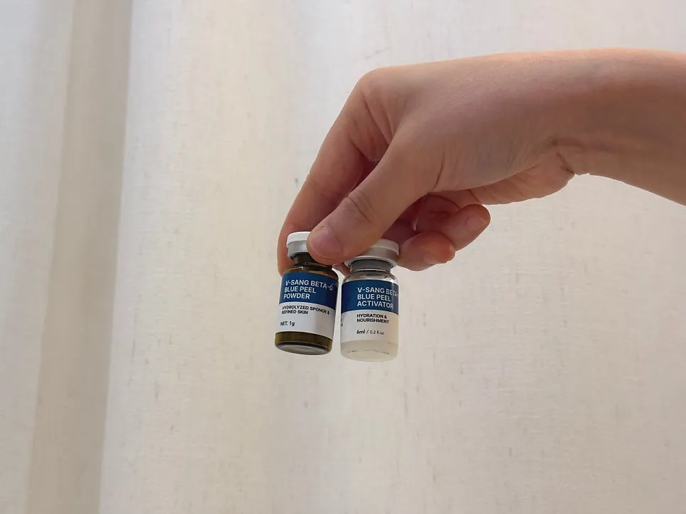 Skin booster application step before Blue Peel