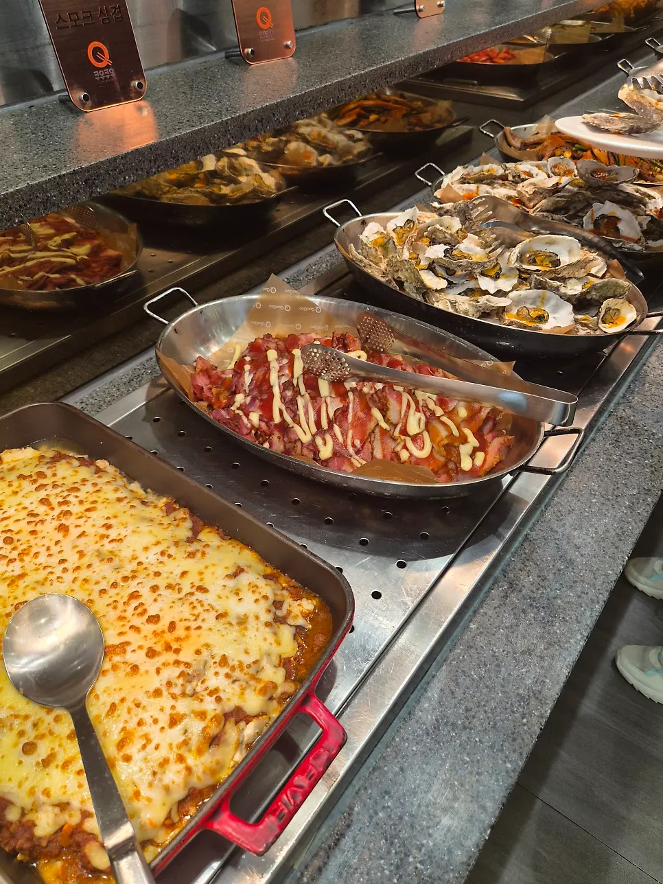 Plate of assorted hot foods