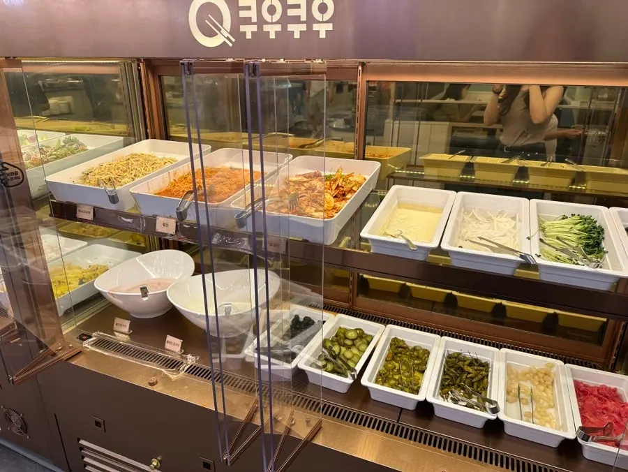Buffet corner with Chinese food and fried items