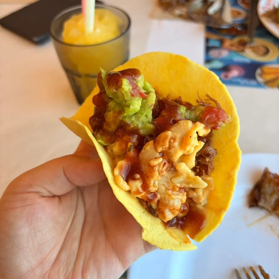 A homemade taco