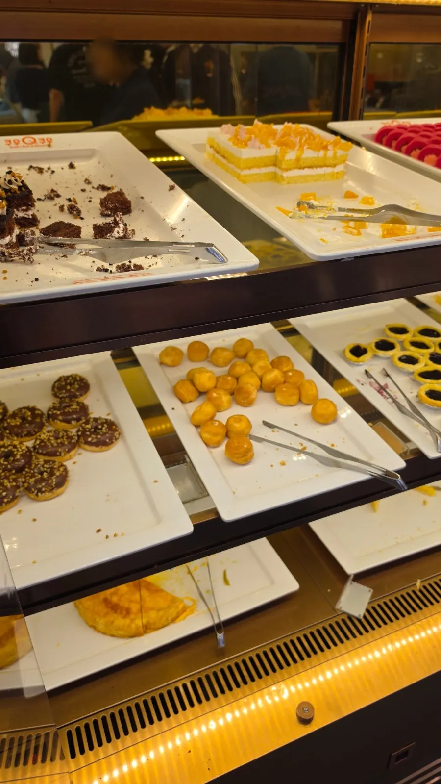 Dessert corner with egg tarts and cakes