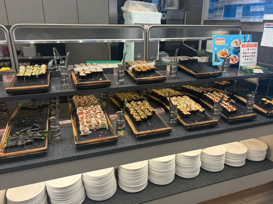 View of the spacious dining hall during lunchtime