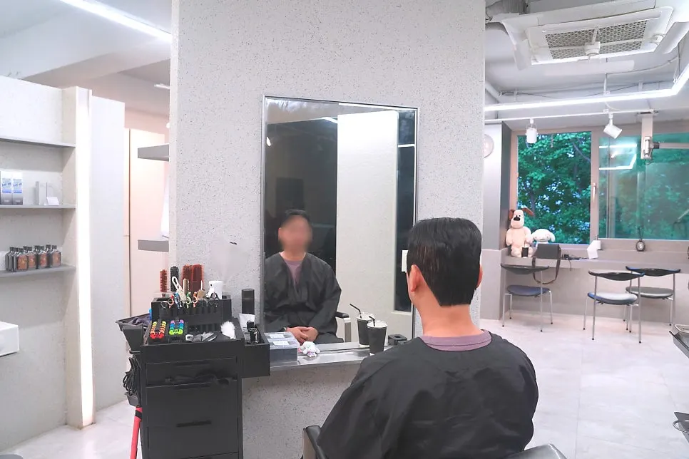 완성된 맨즈헤어 스타일 정면 모습