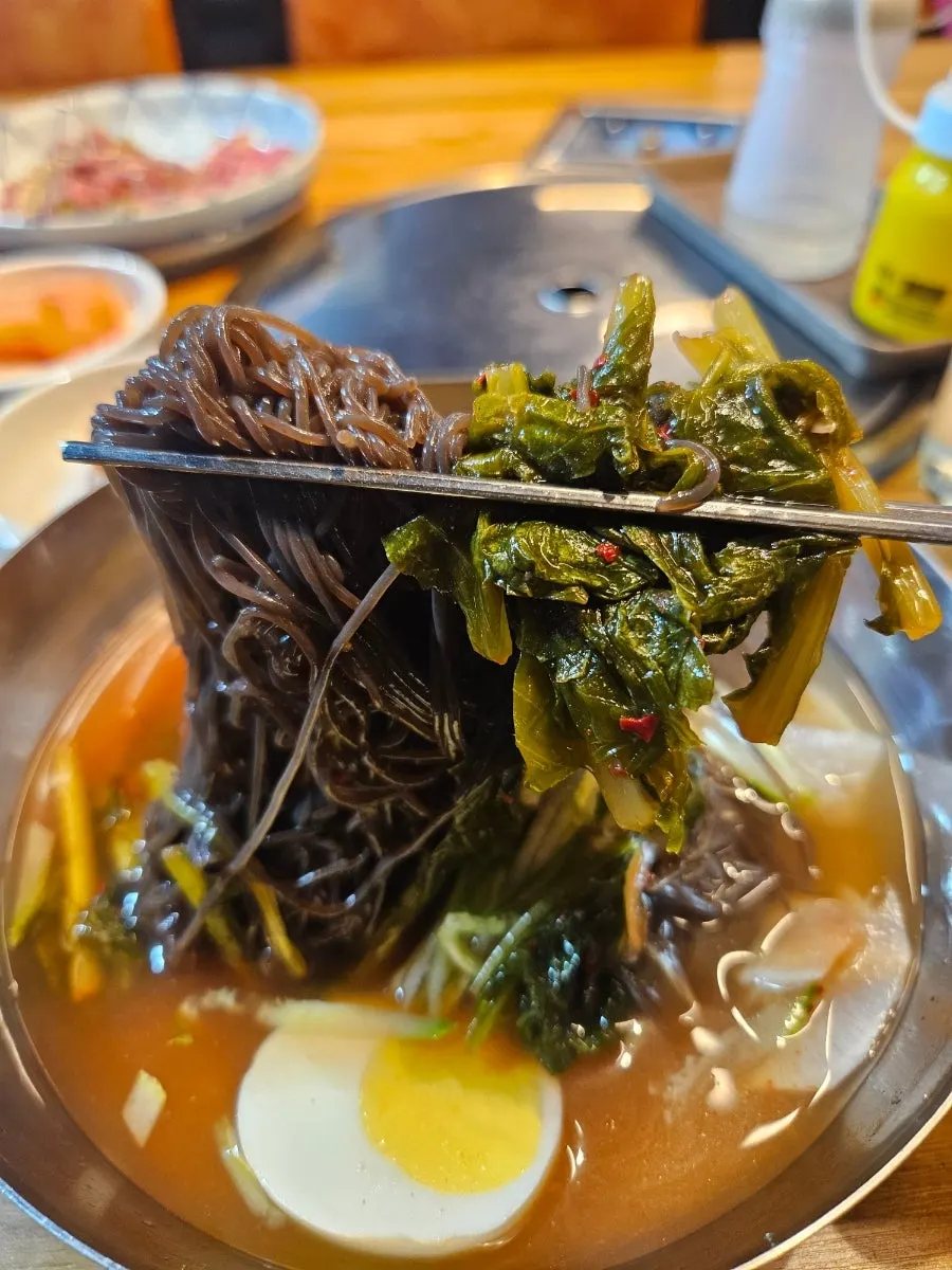 잘 익은 열무김치 냉면