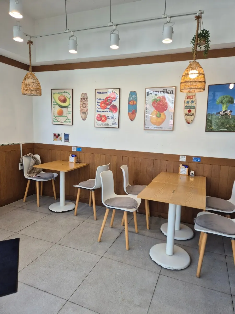 Neat seating inside the restaurant