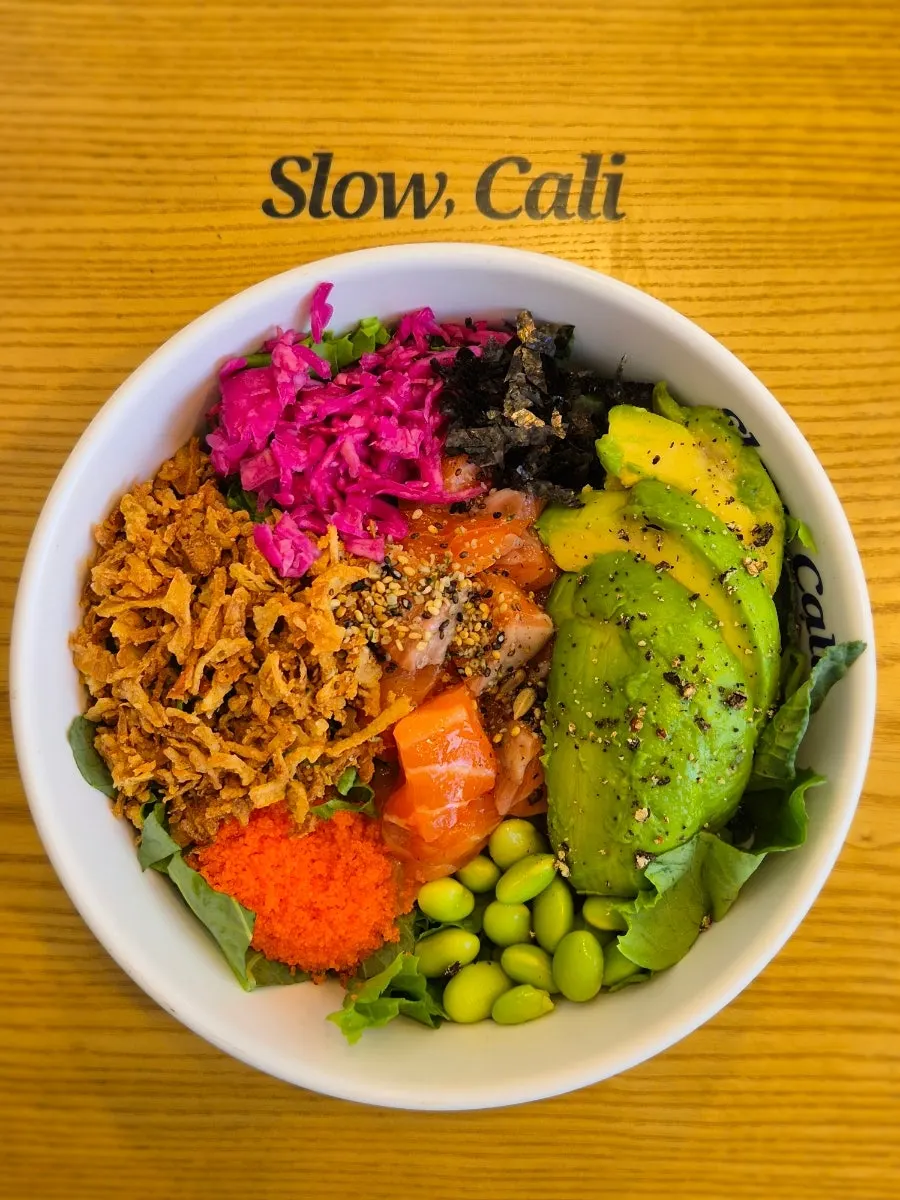 A bowl of salad-only salmon poke