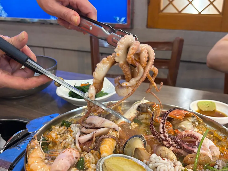 Seafood stew filled with assorted seafood