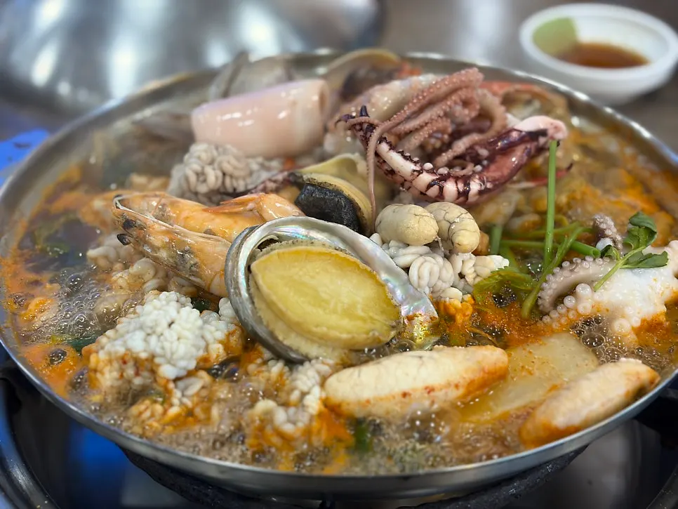 Prepared seafood arranged for easy eating