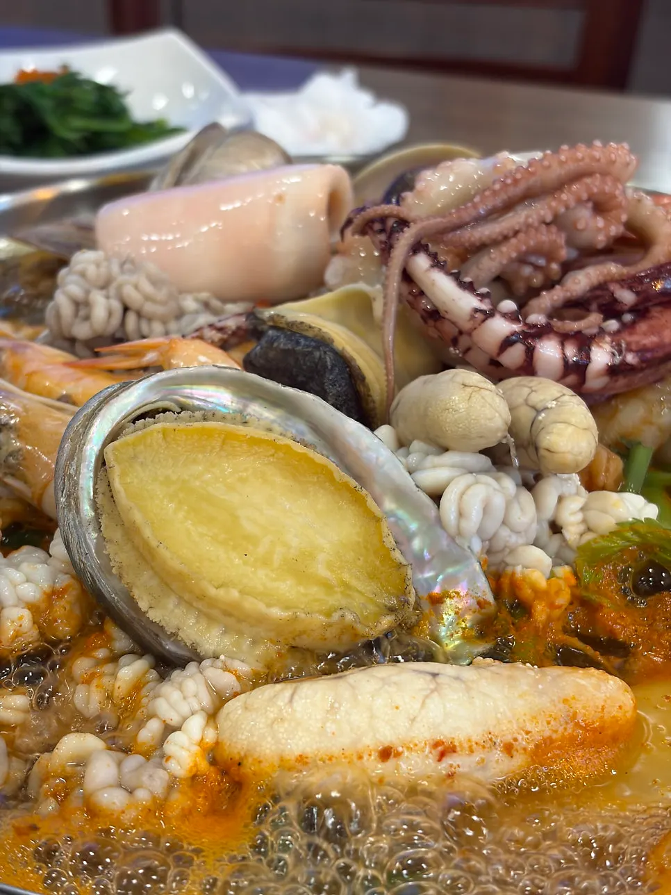Generous pot of seafood stew
