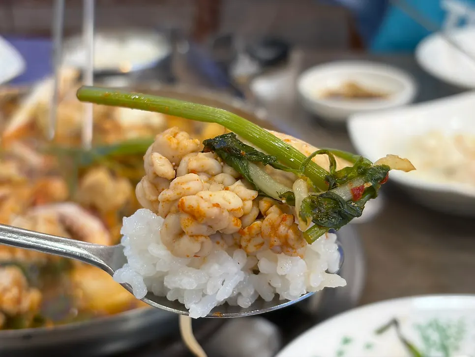Seafood stew broth enjoyed with rice