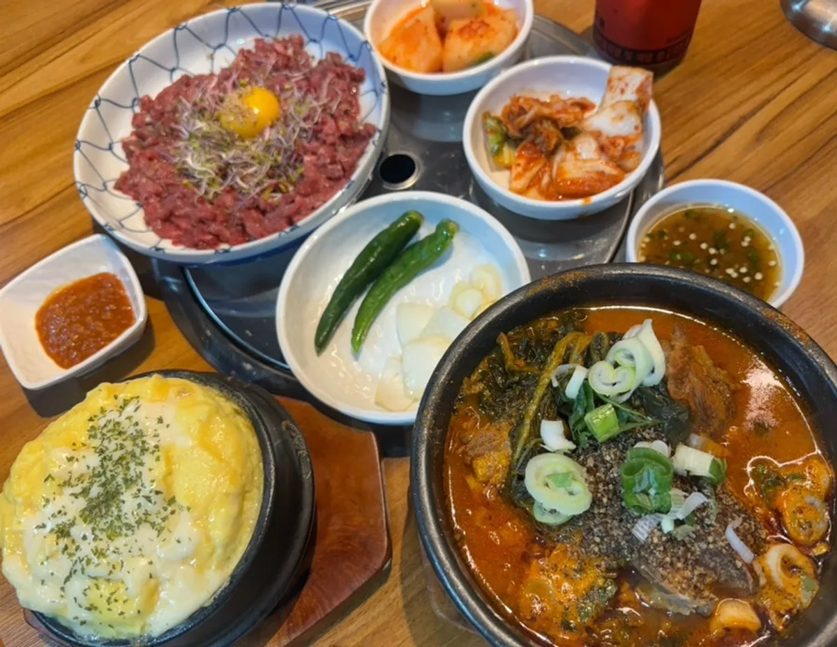 Gamjatang and pork belly menu