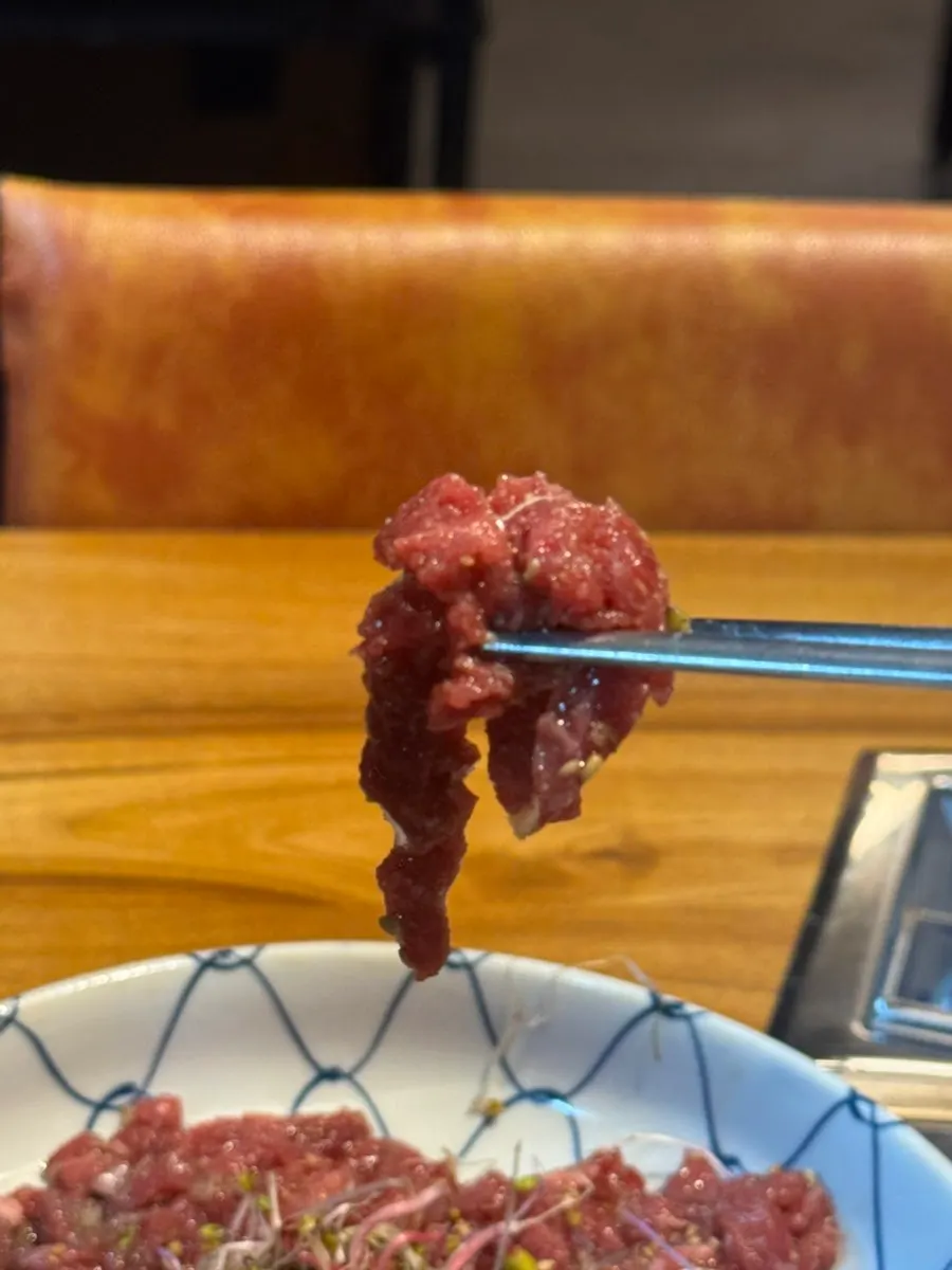 Yukhoe with egg yolk