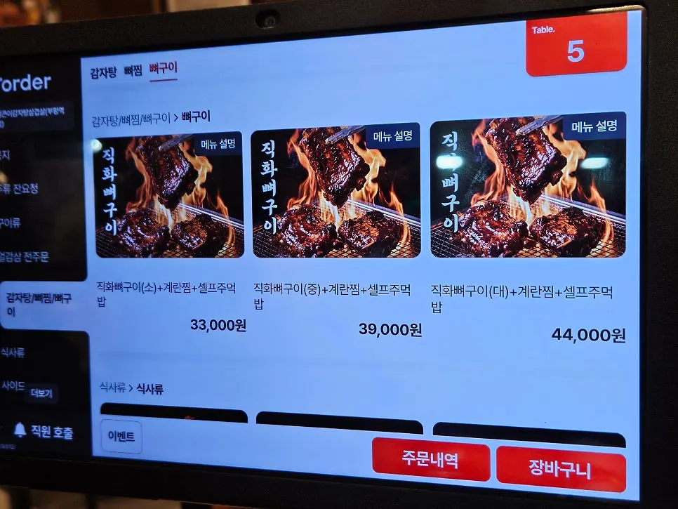 生サムギョプサル・冷凍サムギョプサルの肉メニュー表