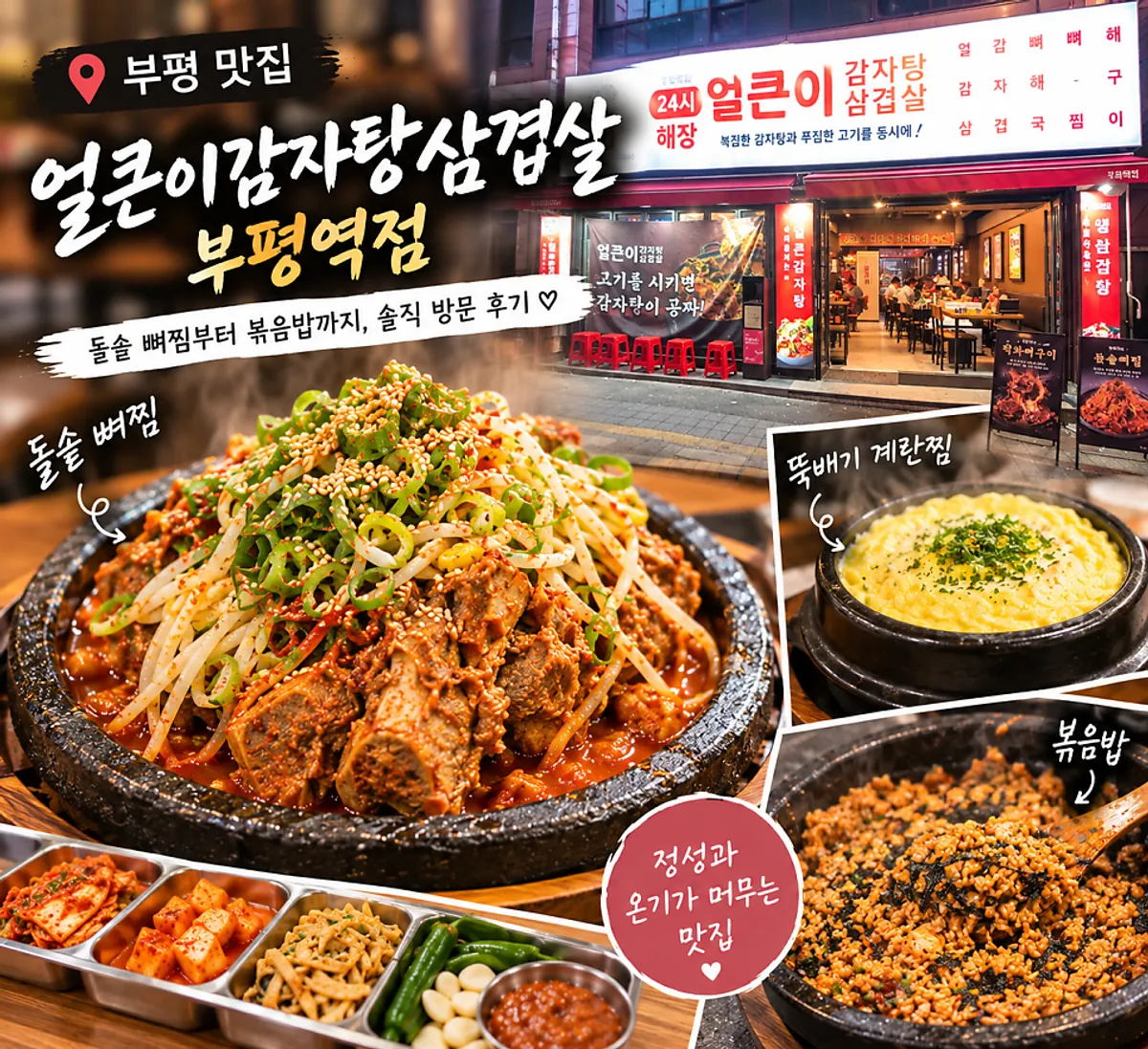 Eolkeuni燉骨湯五花肉富平站店石鍋燉骨湯上桌