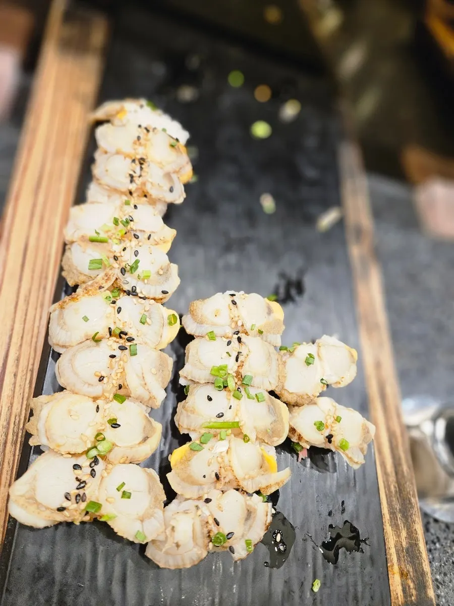 Sushi display arranged by type