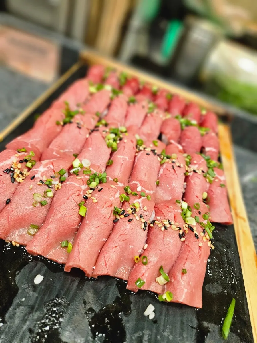 Sushi buffet display corner