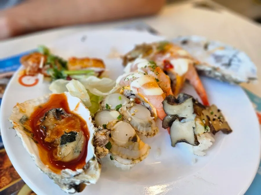 Plate with various types of sushi