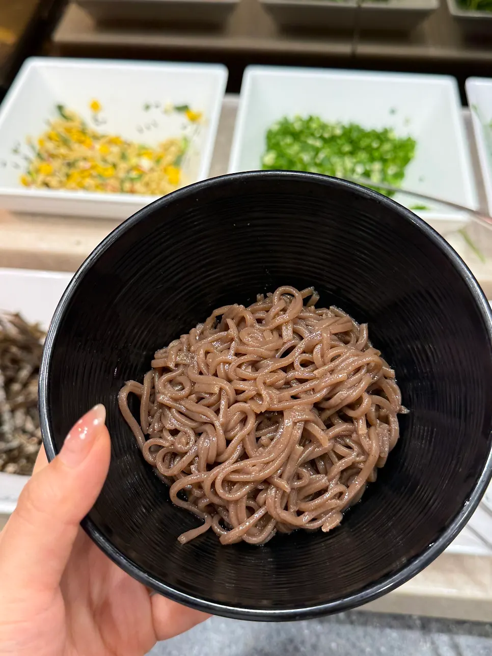 A plate with just the soba noodles taken separately
