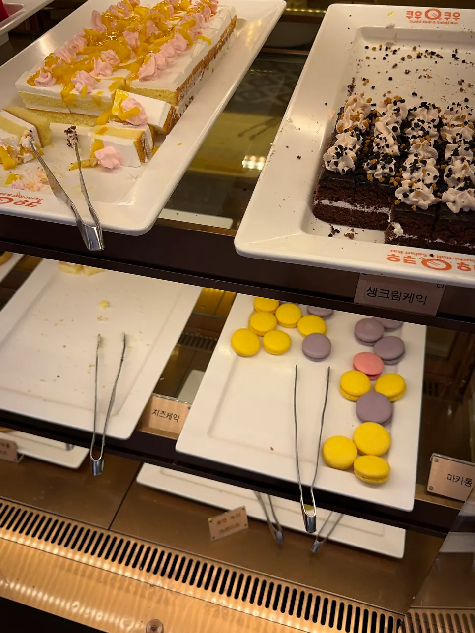 Buffet corner filled with various desserts