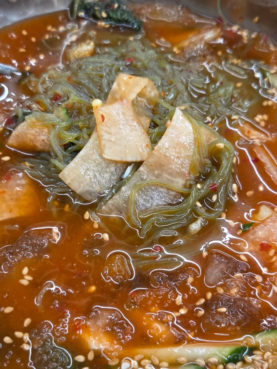 Yeolmu mul naengmyeon ordered as a side