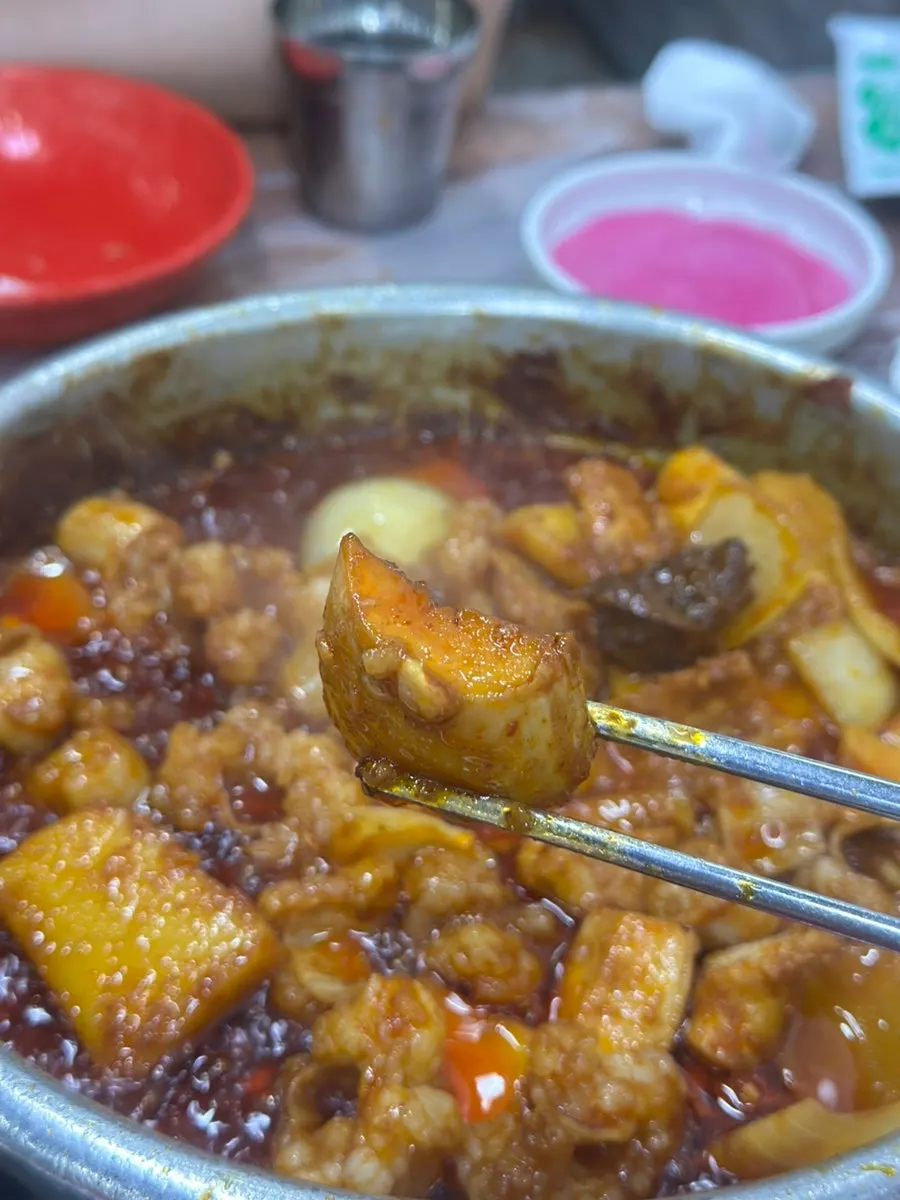 푹 익은 감자와 새송이버섯