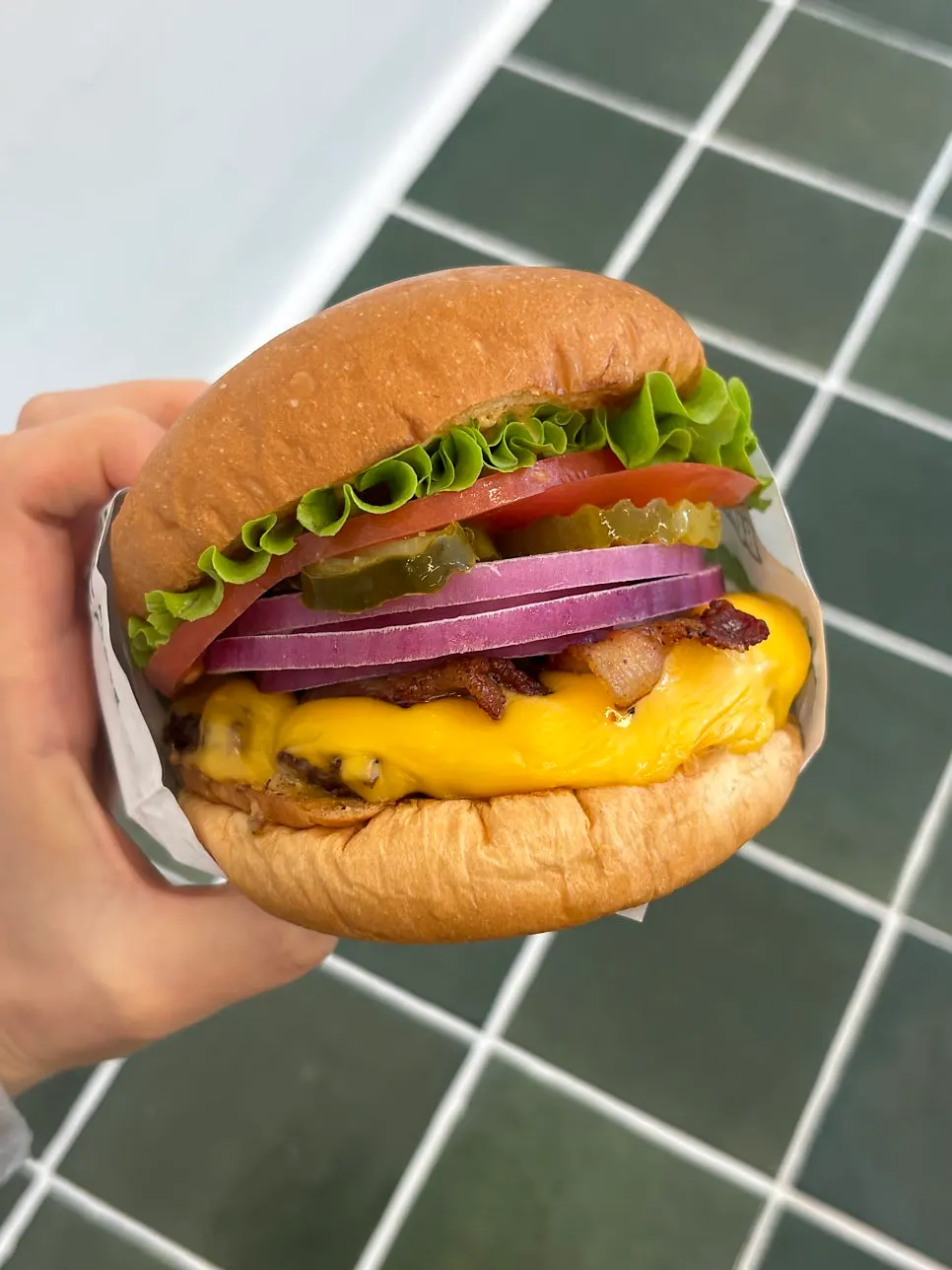 Godfather burger packed with ingredients